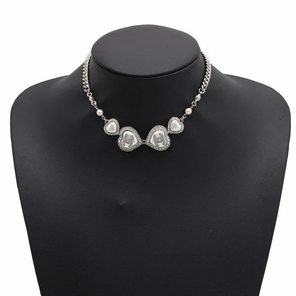 シャネル ネックレス ハート ココマーク ラインストーン B23B ABB614 CHANEL アクセサリー