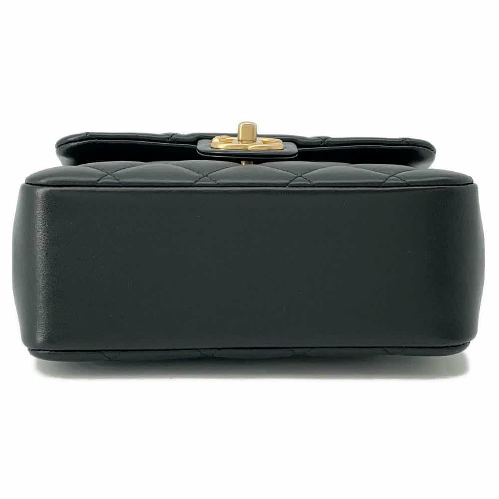 シャネル チェーンショルダーバッグ マトラッセ ココマーク ラムスキン AS4385 CHANEL 黒