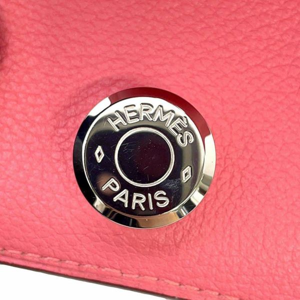 エルメス 二つ折り財布 ドゴン コンパクト ローズアザレ/シルバー金具 エバーカラー A刻印 財布
