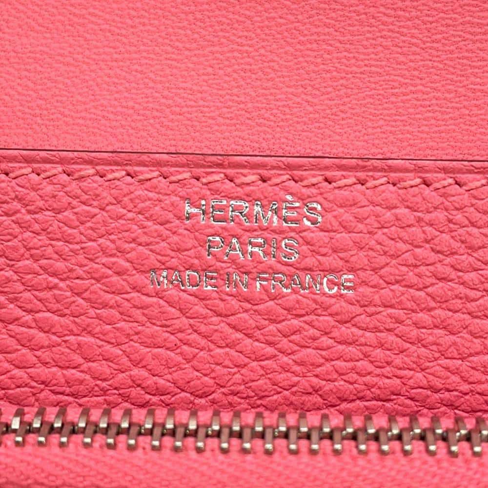 エルメス 二つ折り財布 ドゴン コンパクト ローズアザレ/シルバー金具 エバーカラー A刻印 財布