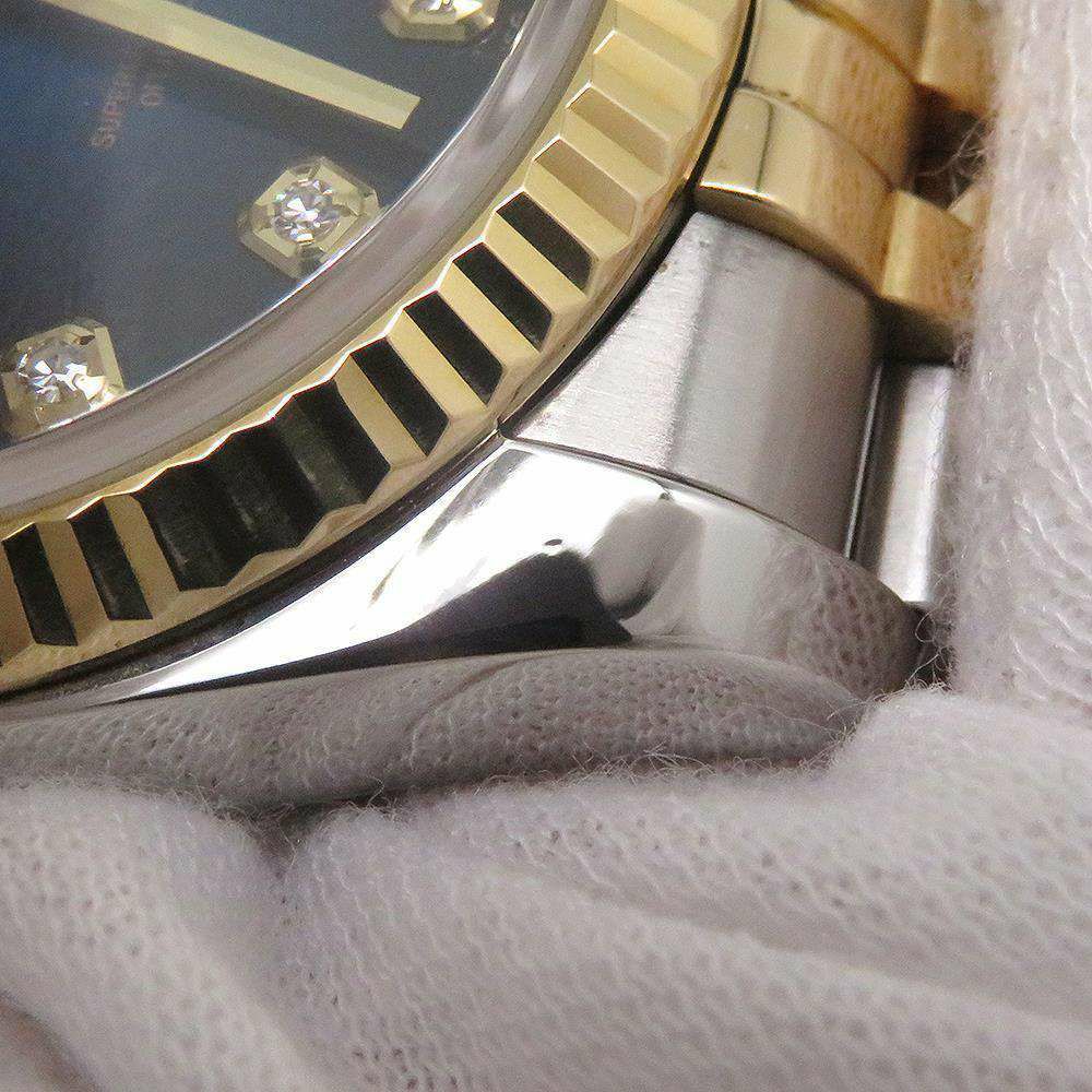 ロレックス デイトジャスト F番 SS/K18YG 10Pダイヤ 116233 ROLEX 腕時計 ブルーグラデーション文字盤
