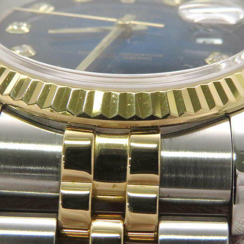 ロレックス デイトジャスト F番 SS/K18YG 10Pダイヤ 116233 ROLEX 腕時計 ブルーグラデーション文字盤