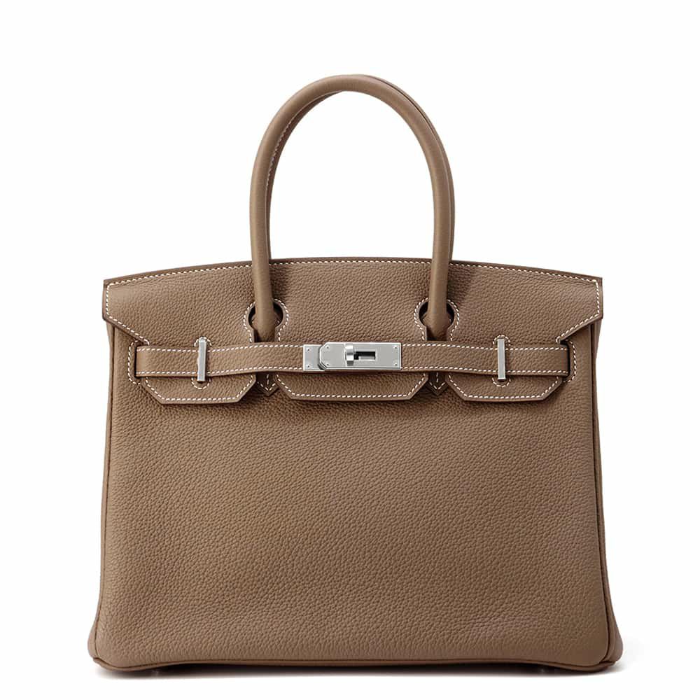 エルメス バーキン30 エトゥープ/シルバー金具 トゴ Y刻印 HERMES Birkin ハンドバッグ