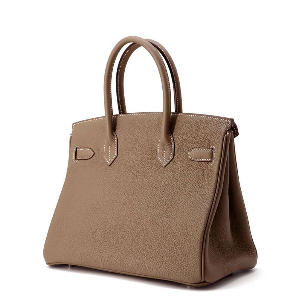 エルメス バーキン30 エトゥープ/シルバー金具 トゴ Y刻印 HERMES Birkin ハンドバッグ