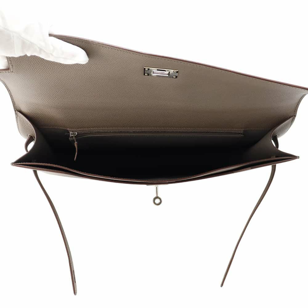 エルメス ビジネスバッグ ケリー デペッシュ36 ヴェルソ エタン/グリアスファルト/シルバー金具 エプソン Y刻印 メンズ