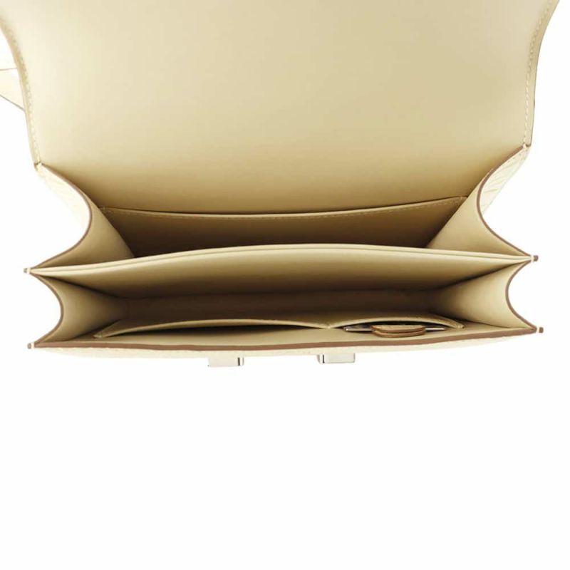 エルメス ミニ コンスタンス3 ミロワール ヴァニラ/シルバー金具 アリゲーターマット B刻印 バニラ