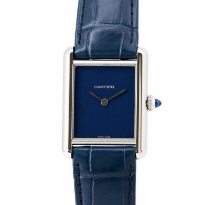 カルティエ タンク マスト ウォッチ LM WSTA0055 Cartier 腕時計 ブルー文字盤 安心保証