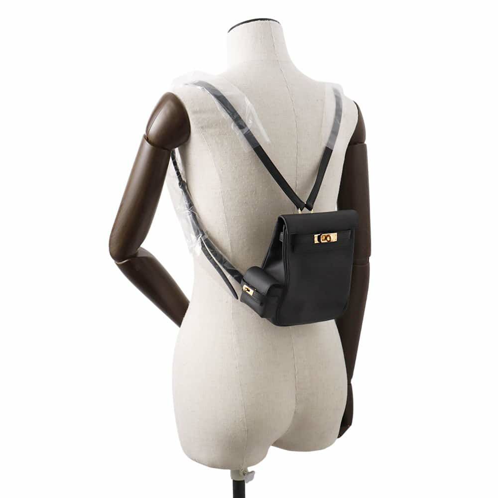 エルメス ケリージャンプ ブラック/ゴールド金具 スイフト W刻印 HERMES リュック 黒