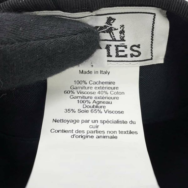 エルメス ベレー帽 サントレーノ カシミヤ サイズ58 HERMES 帽子 黒