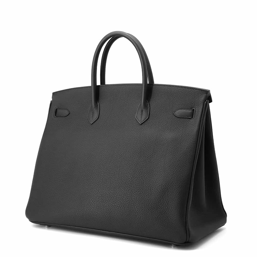 エルメス バーキン40 ブラック/シルバー金具 トゴ U刻印 HERMES Birkin ハンドバッグ 黒