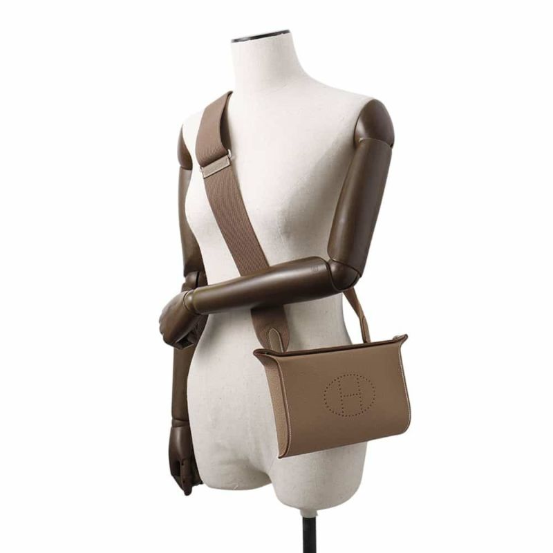 エルメス ショルダーバッグ ヴィドポッシュ エトゥープ/シルバー金具 トゴ W刻印 HERMES バッグ