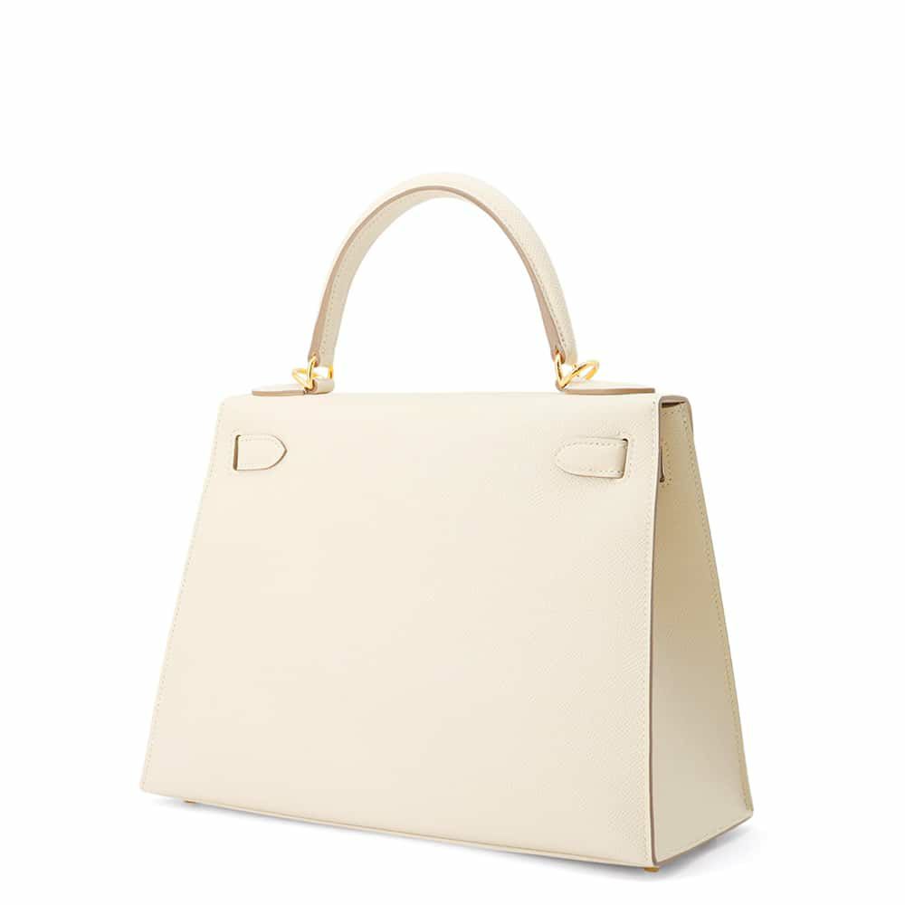 エルメス ハンドバッグ ケリー28 外縫い クレ/ゴールド金具 エプソン Y刻印 2wayショルダー
