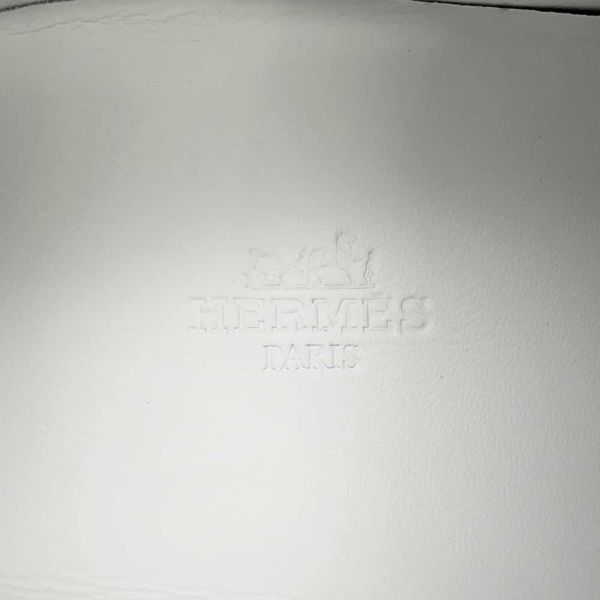 エルメス スニーカー キッド レザー メンズサイズ40 HERMES 靴 白 メンズ