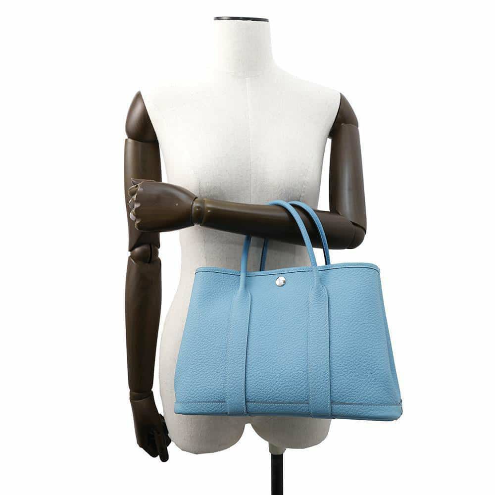 エルメス トートバッグ ガーデンパーティTPM ブルーデュノール/シルバー金具 カントリー D刻印