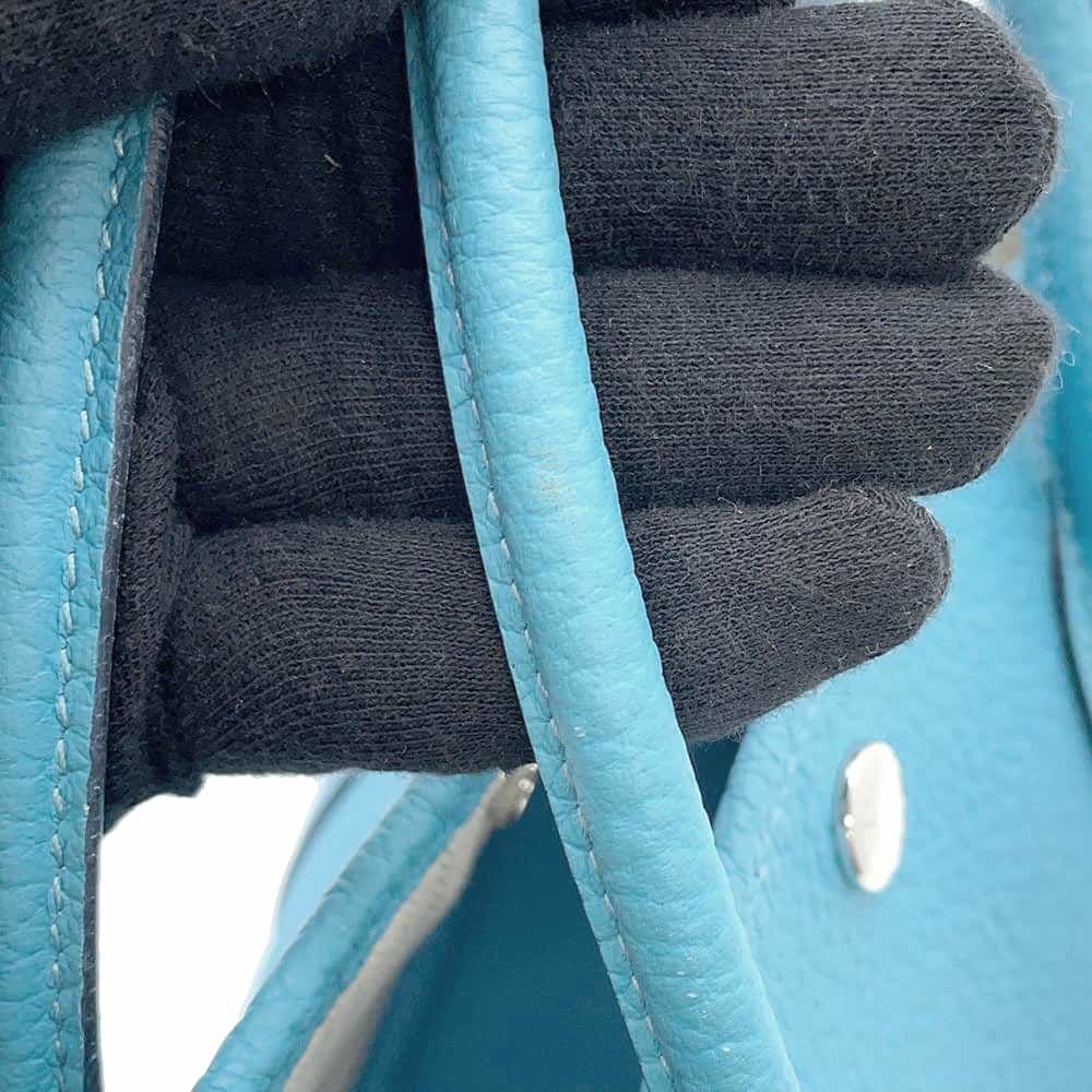 エルメス トートバッグ ガーデンパーティTPM ブルーデュノール/シルバー金具 カントリー D刻印