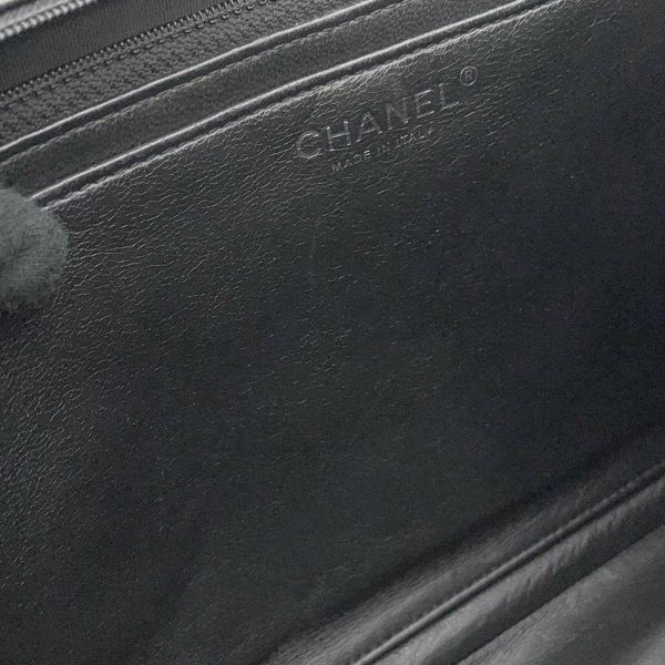 シャネル チェーンショルダーバッグ デカマトラッセ シングルフラップ キャビアスキン CHANEL 黒