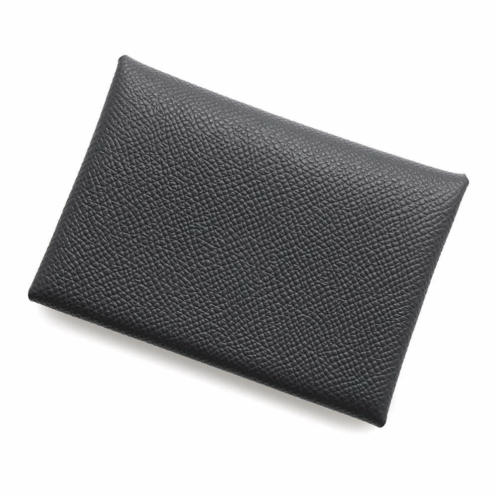 エルメス コインケース カルヴィ デュオ ブラック/シルバー金具 エプソン W刻印 黒