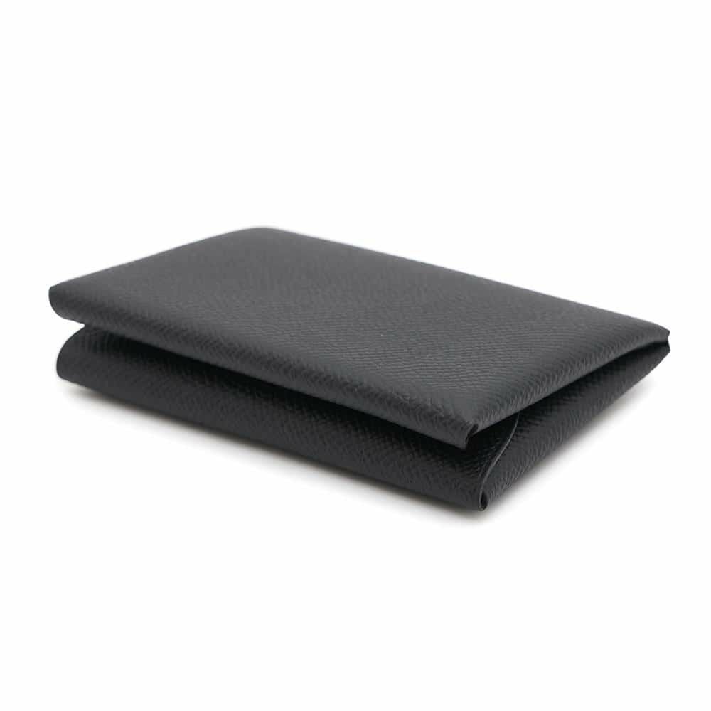 エルメス コインケース カルヴィ デュオ ブラック/シルバー金具 エプソン W刻印 黒