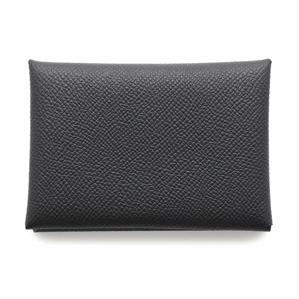 エルメス コインケース カルヴィ デュオ ブラック/シルバー金具 エプソン W刻印 黒