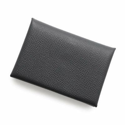 エルメス コインケース カルヴィ デュオ ブラック/シルバー金具 エプソン B刻印 黒