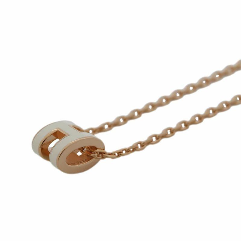 エルメス ネックレス ミニ・ポップアッシュ ホワイト/ピンクゴールド金具 HERMES アクセサリー