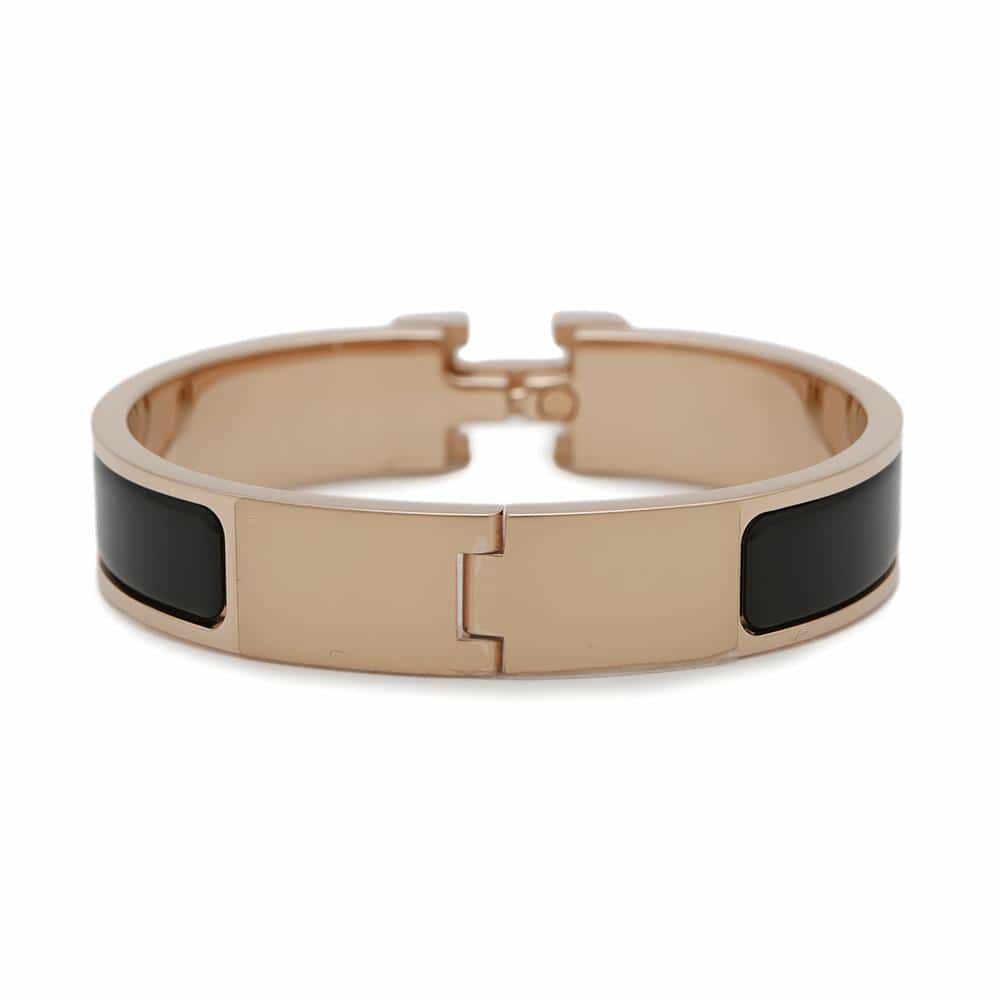 エルメス ブレスレット クリックH クリック クラック PM ブラック/ピンクゴールド金具 HERMES アクセサリー 黒