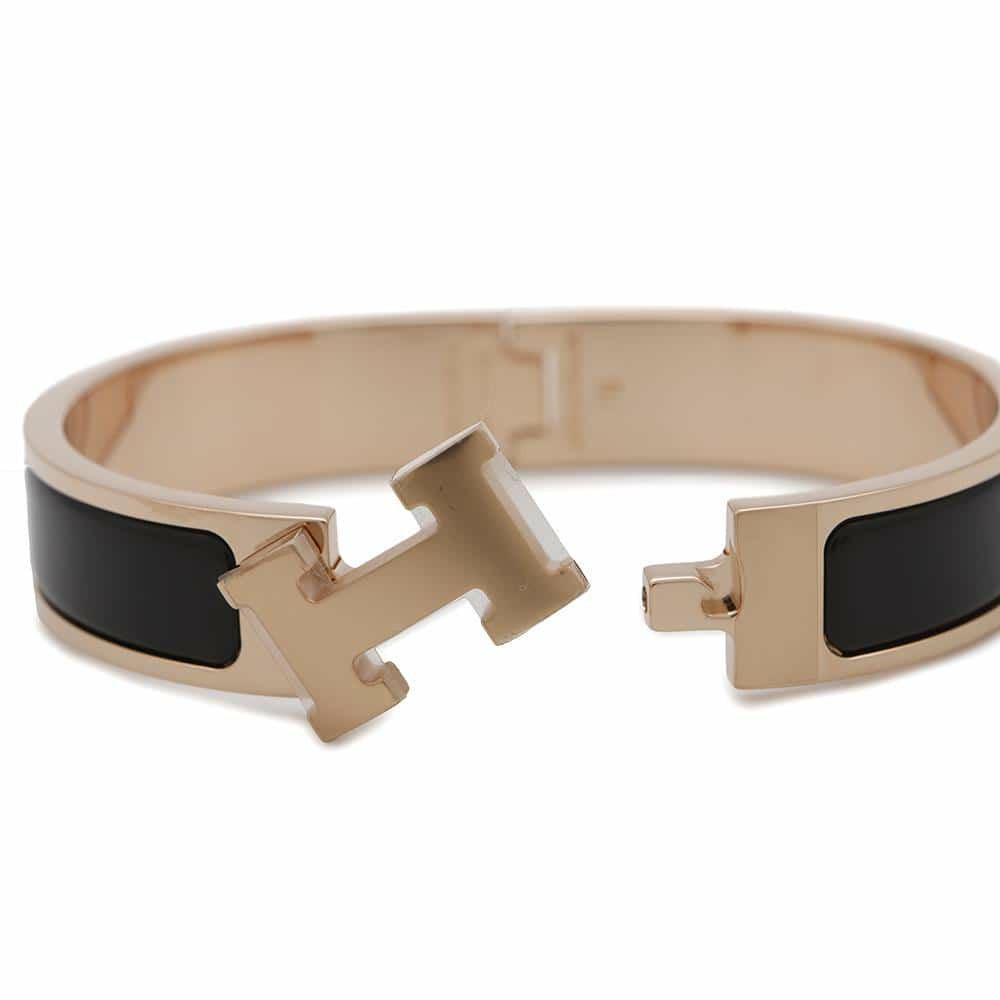 エルメス ブレスレット クリックH クリック クラック PM ブラック/ピンクゴールド金具 HERMES アクセサリー 黒