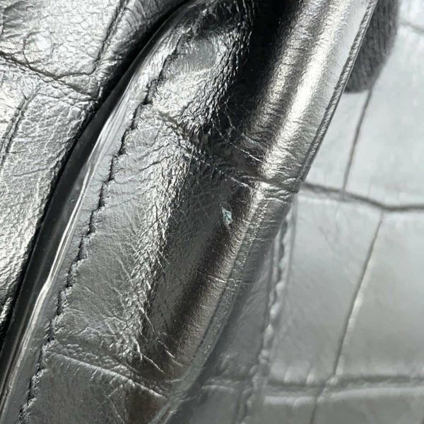 サンローランパリ トートバッグ サックドジュールスープル ラージ クロコ型押しレザー 478167 2way 黒