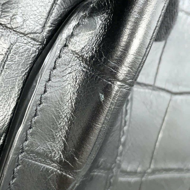 サンローランパリ トートバッグ サックドジュールスープル ラージ クロコ型押しレザー 478167 2way 黒