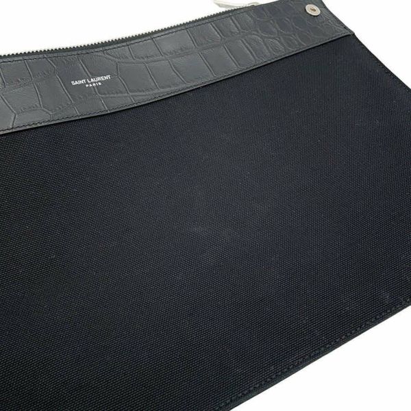 サンローランパリ トートバッグ サックドジュールスープル ラージ クロコ型押しレザー 478167 2way 黒