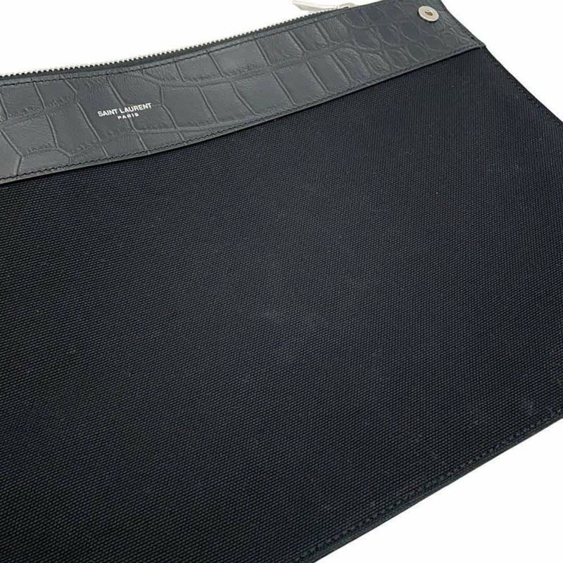 サンローランパリ トートバッグ サックドジュールスープル ラージ クロコ型押しレザー 478167 2way 黒