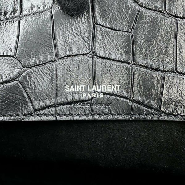 サンローランパリ トートバッグ サックドジュールスープル ラージ クロコ型押しレザー 478167 2way 黒