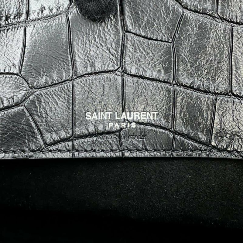 サンローランパリ トートバッグ サックドジュールスープル ラージ クロコ型押しレザー 478167 2way 黒