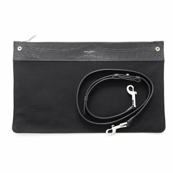 サンローランパリ トートバッグ サックドジュールスープル ラージ クロコ型押しレザー 478167 2way 黒
