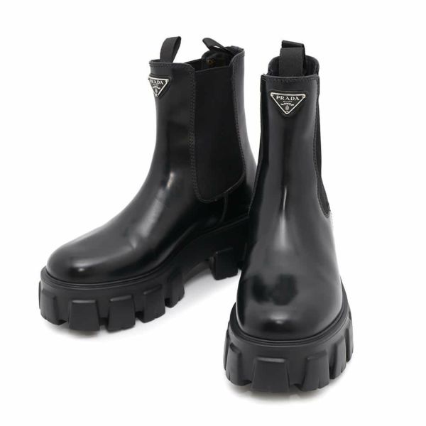 プラダ ブーツ モノリス チェルシー レディースサイズ37 2/1 1T256N PRADA 靴 黒