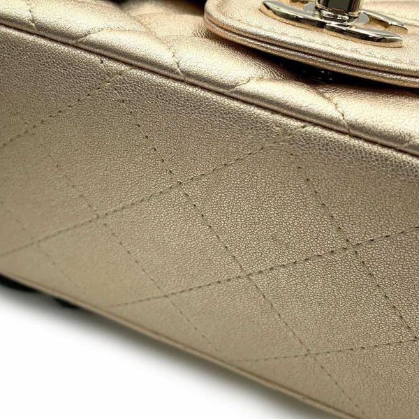 シャネル チェーンショルダーバッグ マトラッセ ココマーク ラムスキン ミニマトラッセ A35200 CHANEL ミニマト シングルチェーン