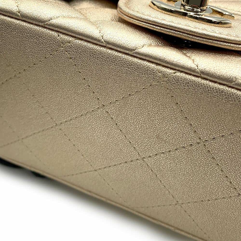 シャネル チェーンショルダーバッグ マトラッセ ココマーク ラムスキン ミニマトラッセ A35200 CHANEL ミニマト シングルチェーン