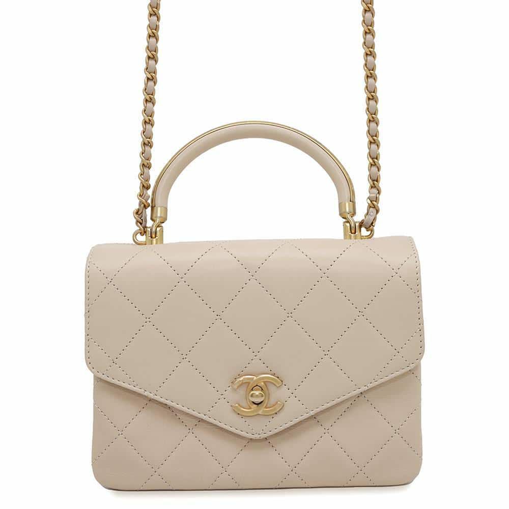 シャネル ハンドバッグ ココマーク マトラッセ トップハンドル ラムスキン AS0626 CHANEL 2way