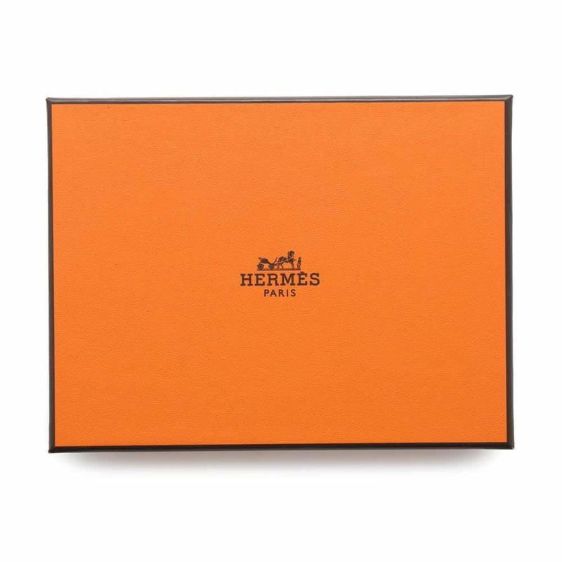 エルメス 二つ折り財布 ベアンコンパクト ブラック/シルバー金具 ヴォーマダム W刻印 黒