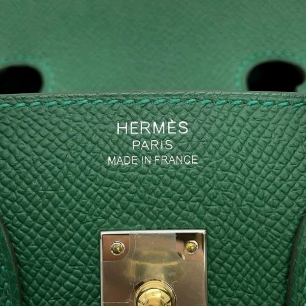 エルメス バーキン25 セリエ ヴェールモワイヤン/エクトラム金具 エプソン W刻印 HERMES Birkin ハンドバッグ