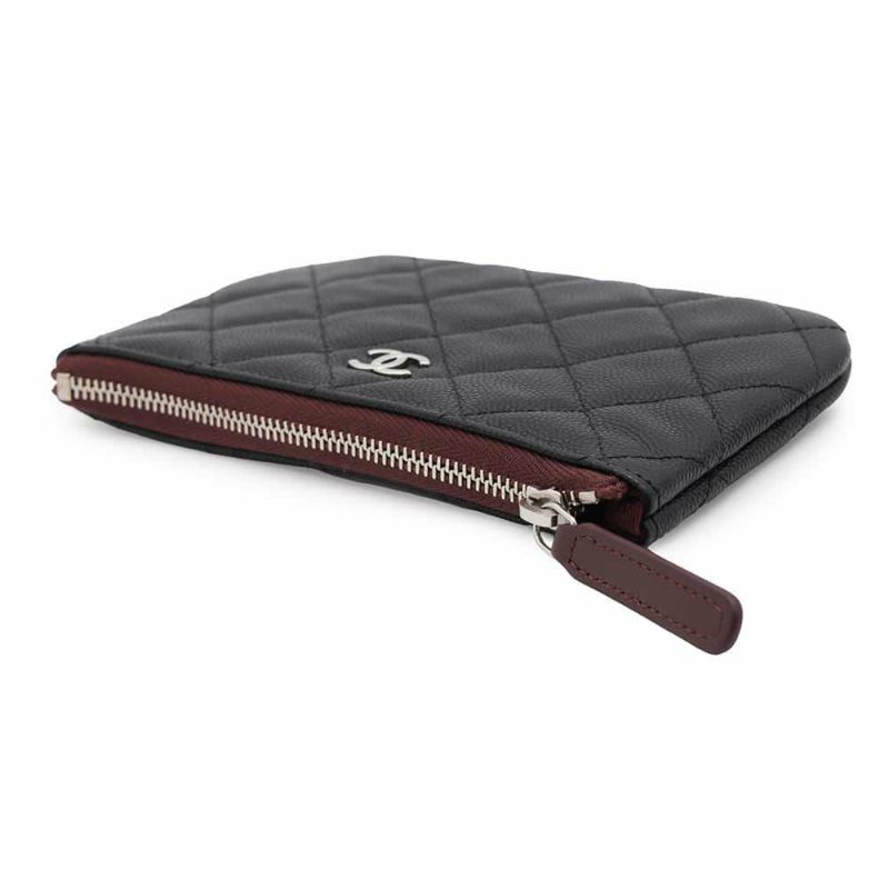 シャネル ミニポーチ マトラッセ ココマーク キャビアスキン A82365 CHANEL コインケース 小銭入れ 黒