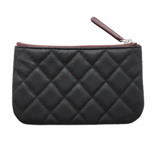 シャネル ミニポーチ マトラッセ ココマーク キャビアスキン A82365 CHANEL コインケース 小銭入れ 黒