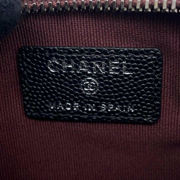 シャネル ミニポーチ マトラッセ ココマーク キャビアスキン A82365 CHANEL コインケース 小銭入れ 黒