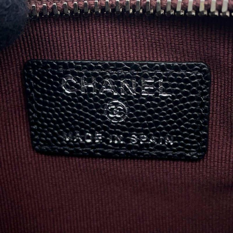 シャネル ミニポーチ マトラッセ ココマーク キャビアスキン A82365 CHANEL コインケース 小銭入れ 黒