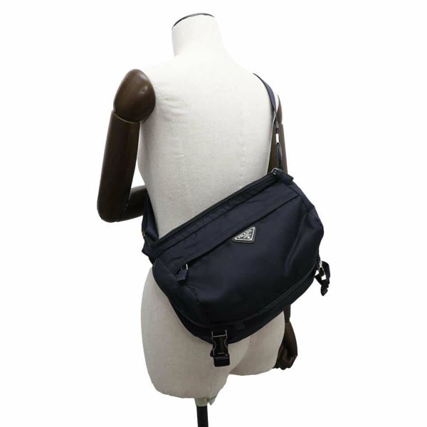 プラダ ボディバッグ ナイロン/レザー VA0994 PRADA ウエストポーチ メンズ
