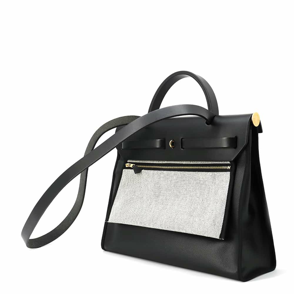 エルメス エールバッグジップPM ルトゥルネ ブラック/ゴールド金具トワルアッシュベルリンヌ/ヴァッシュハンター U刻印 黒