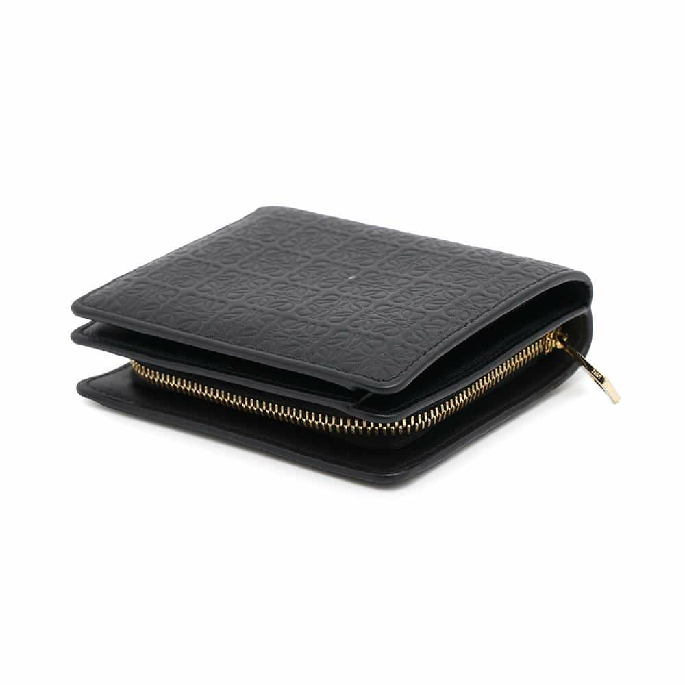 ロエベ 二つ折り財布 リピート コンパクト ジップウォレット C499Z41X04 LOEWE 財布 黒