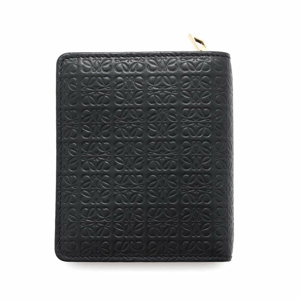 ロエベ 二つ折り財布 リピート コンパクト ジップウォレット C499Z41X04 LOEWE 財布 黒