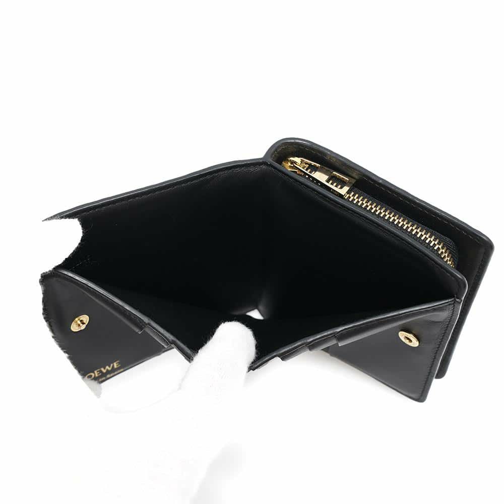 ロエベ 二つ折り財布 リピート コンパクト ジップウォレット C499Z41X04 LOEWE 財布 黒