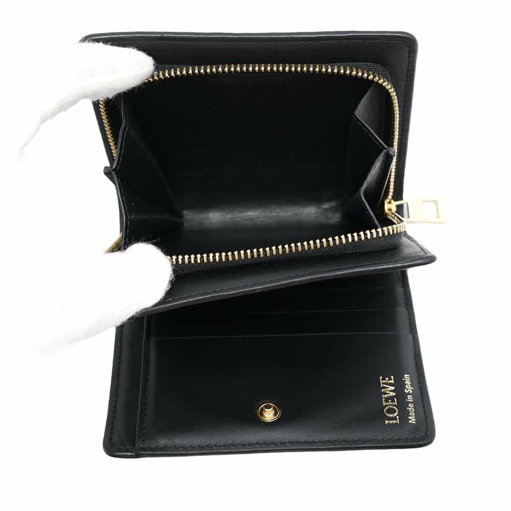 ロエベ 二つ折り財布 リピート コンパクト ジップウォレット C499Z41X04 LOEWE 財布 黒